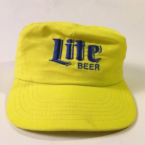 vintage Miller Genuine Draft beer Trucker Hat mesh hat snapback hat yellow
